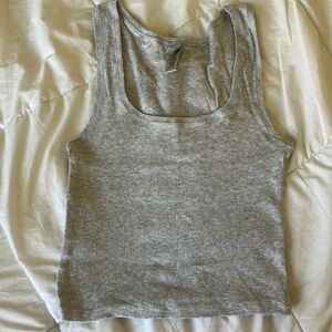 SKIMS COTTON RIBBED TANK- GREY